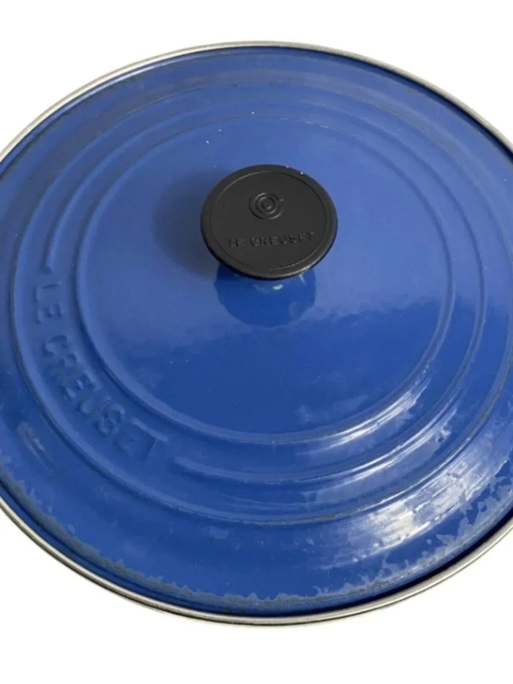 Le Creuset Cast Enamel Marine Blue #22 Double Boiler Streamer Pot w/ Lid France